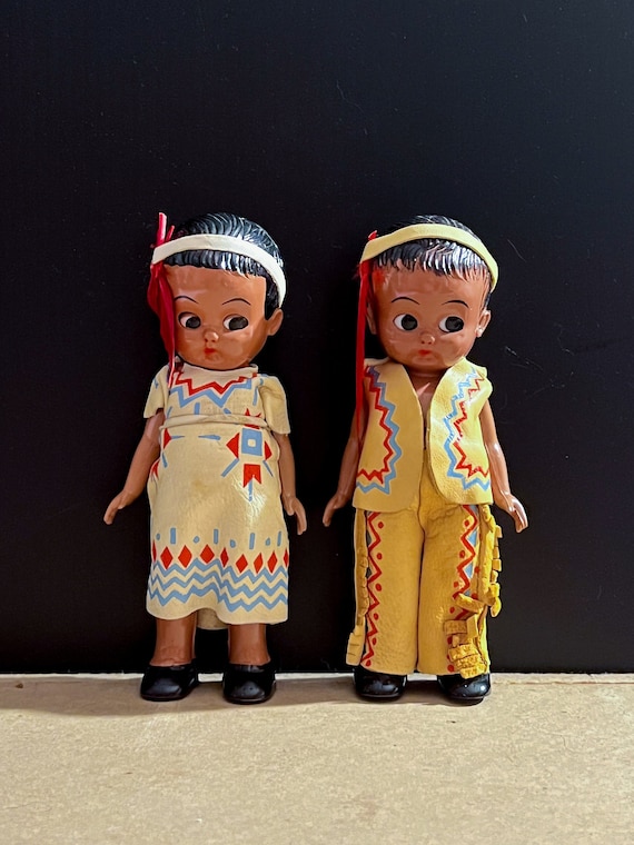Vintage Knickerbocker American Indian Boy & Girl Dolls - Etsy Vintage Knickerbocker American Indian Boy & Girl Dolls - Etsy