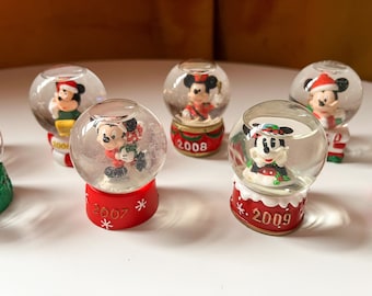 YOU PICK - 2001 - 2010, 2013 Vintage Disney Mickey Mouse Miniature Christmas Snow Globes from JCPenney