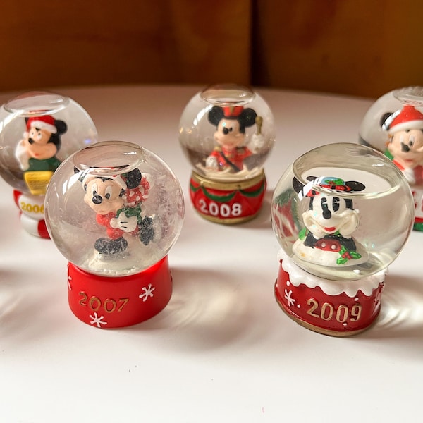 YOU PICK - 2001 - 2010, 2013 Vintage Disney Mickey Mouse Miniature Christmas Snow Globes from JCPenney