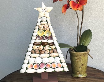 Seashell tree, Seashell Christmas tree, coastal Christmas tree, coastal Christmas decor,