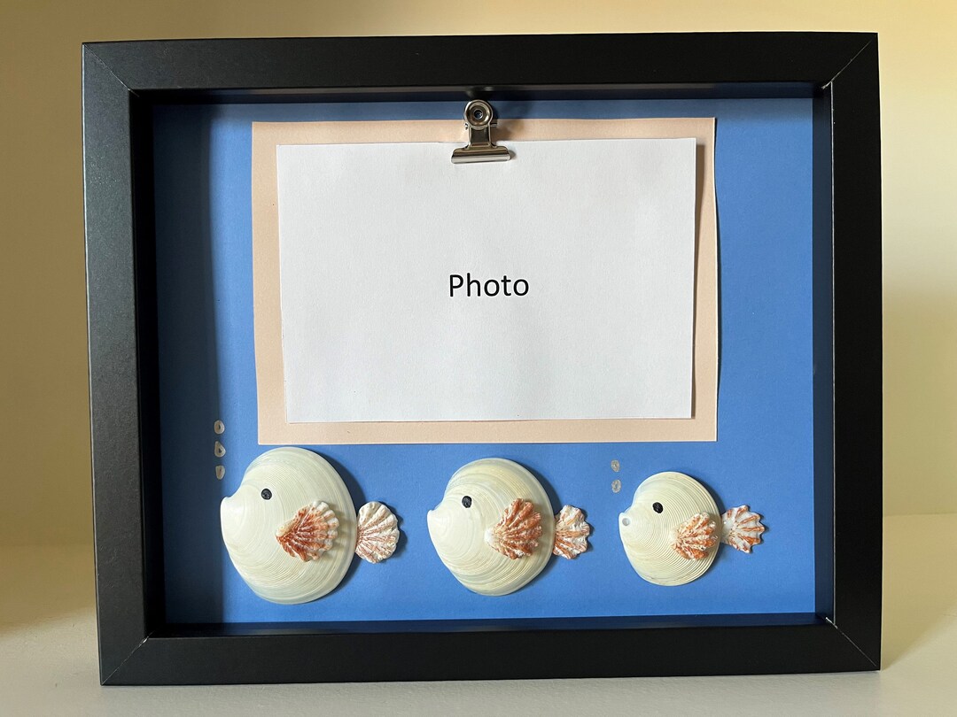 Seashell Fish Fishing Photo Frame Seashell Frame Coastal Etsy