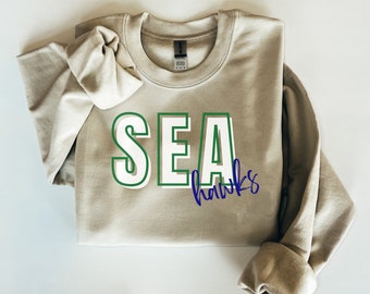 Seattle Seahawks Sweatshirt | Vintage NFL Crewneck | Retro Seahawks | Womens, Mens Seahawks, Youth Seahawks Sweatshirt | Old School Seahawks