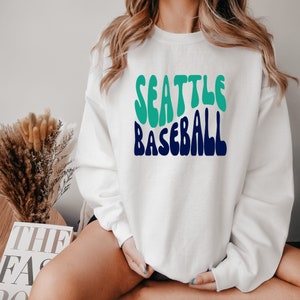 Seattle Mariners Sweatshirt | MLB Crewneck | Baseball Team Pullover | Womens Mariners | Seattle Baseball Hooded Sweatshirt | Youth Mariners