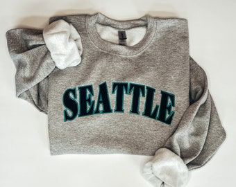Seattle Mariners Sweatshirt | MLB Crewneck | Baseball Team Pullover | Womens Mariners | Seattle Baseball Hooded Sweatshirt | Youth Mariners