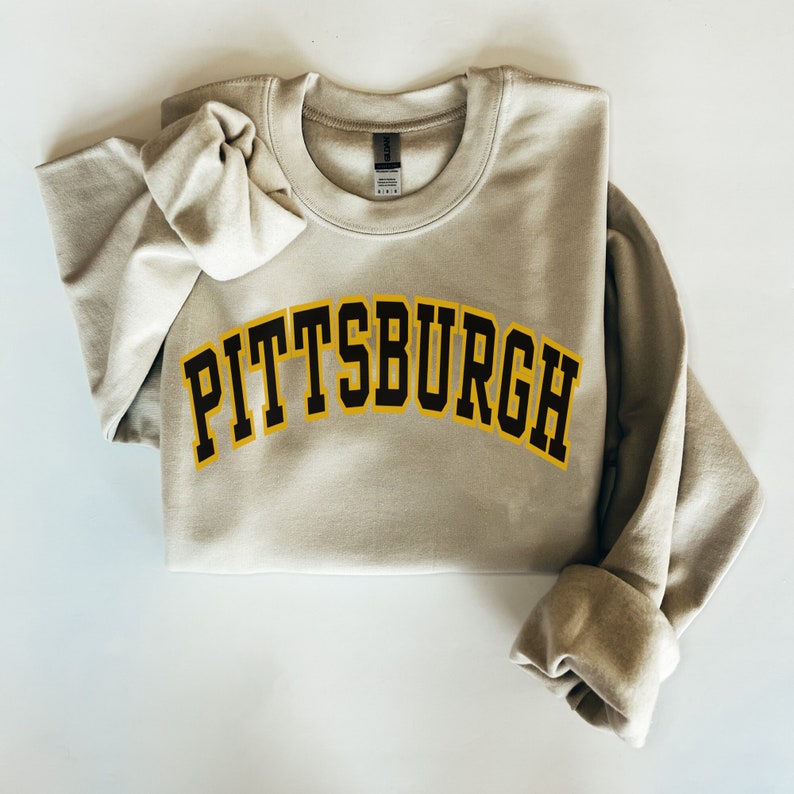 Pittsburgh Steelers Sweatshirt Vintage Steelers NFL Crewneck Pittsburgh Football Team Pullover Game Day Sweatshirt Old School NFL Sand