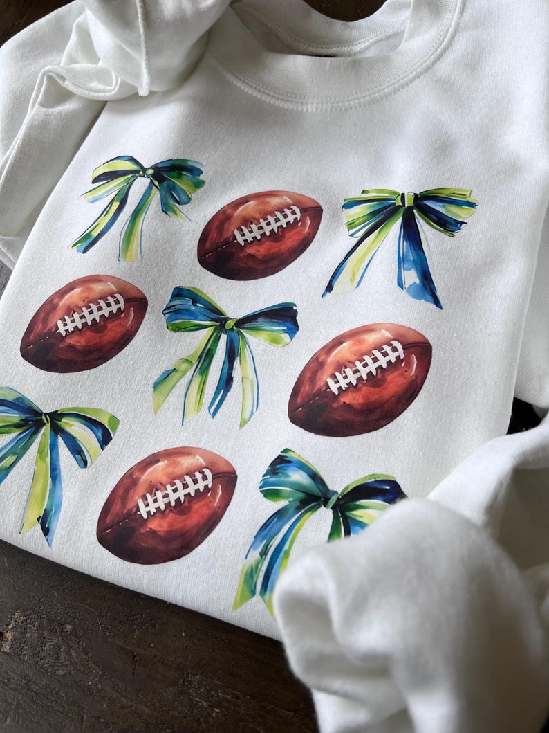 Seattle Seahawks Bow Sweatshirt, Seahawks Fan Womens, Little Girl