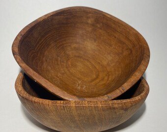 Wood Bowls Vintage Retro Organic Shape