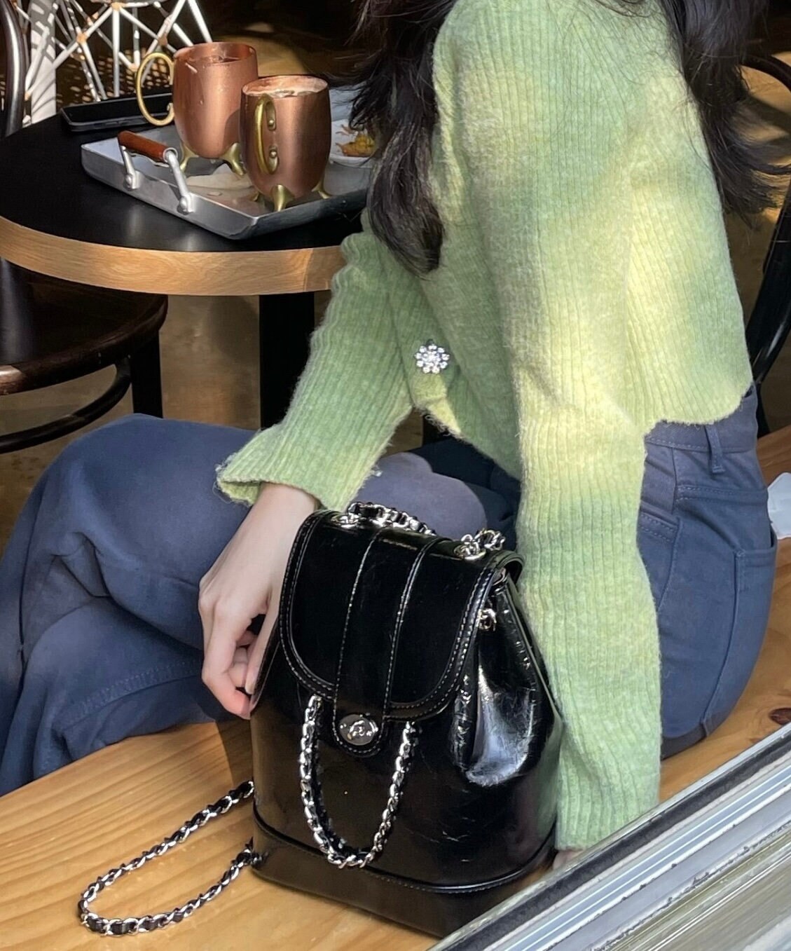 Korean leather backpack cheap