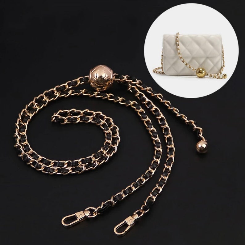47 Genuine Leather Gold Plated Chain Crossbody Strap Replacement for