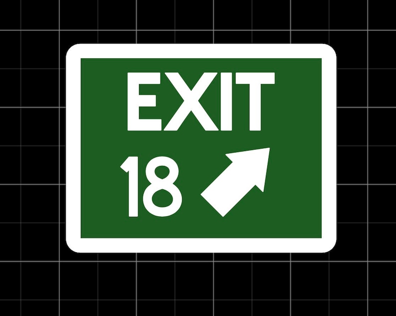 Exit Sign Vinyl Decal Etsy