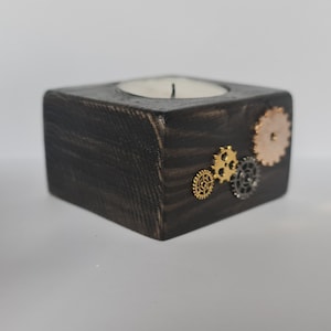 Small handmade steampunk candle holder