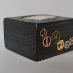 Small handmade steampunk candle holder