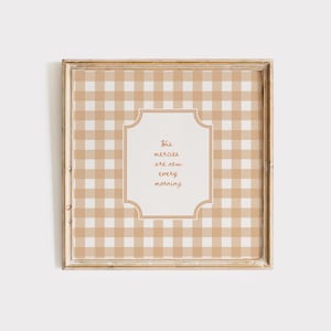 Gingham His Mercies Are New In Yellow | Digital Download Wall Art | Trendy Decor | Vintage Wall Art | Christian Wall Art | Bible Decor