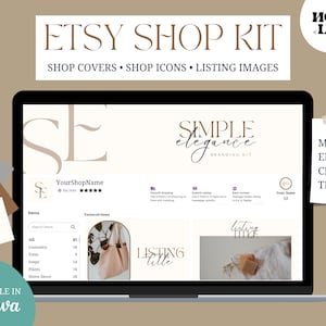 Simple Elegance Etsy Kit, Etsy Banner Set, Etsy Shop Kit, Elegant Shop Banner, Etsy Shop Icons, Etsy Store Templates Canva, Etsy Shop