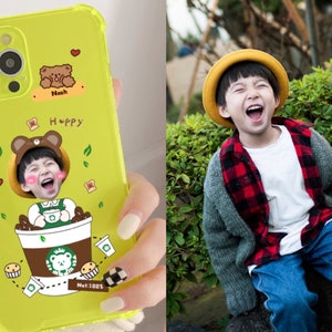 Étui de téléphone personnalisé pour enfants, étui de téléphone personnalisé, cadeau personnalisé cool, étui iPhone à visages personnalisés, étui iPhone photo bébé personnalisé