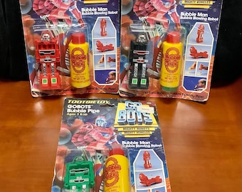 1984 UNOPENED Kids "GOBOTS" Bubble Pipe, Tootsie Toy, Might Robots Mighty Vehicles