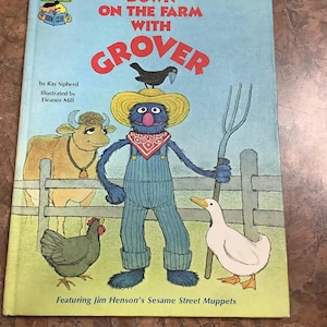 Vintage 1980s &quot;Down on the Farm with GROVER&quot; SESAME STREET