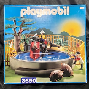 PLAYMOBIL vintage city life zoo parc ménagerie ours set 3435 de 1981 / boîte | eBay
