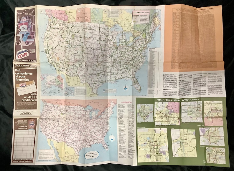 1979 APCO COUNTRY Vintage MAP of the Central United States - Etsy