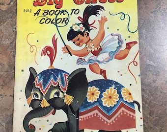 Vintage Circus Coloring Book, Un-used, Saalfield, 1940 - Etsy