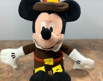 Disney Store THANKSGIVING PILGRIM MICKEY Mouse Plush