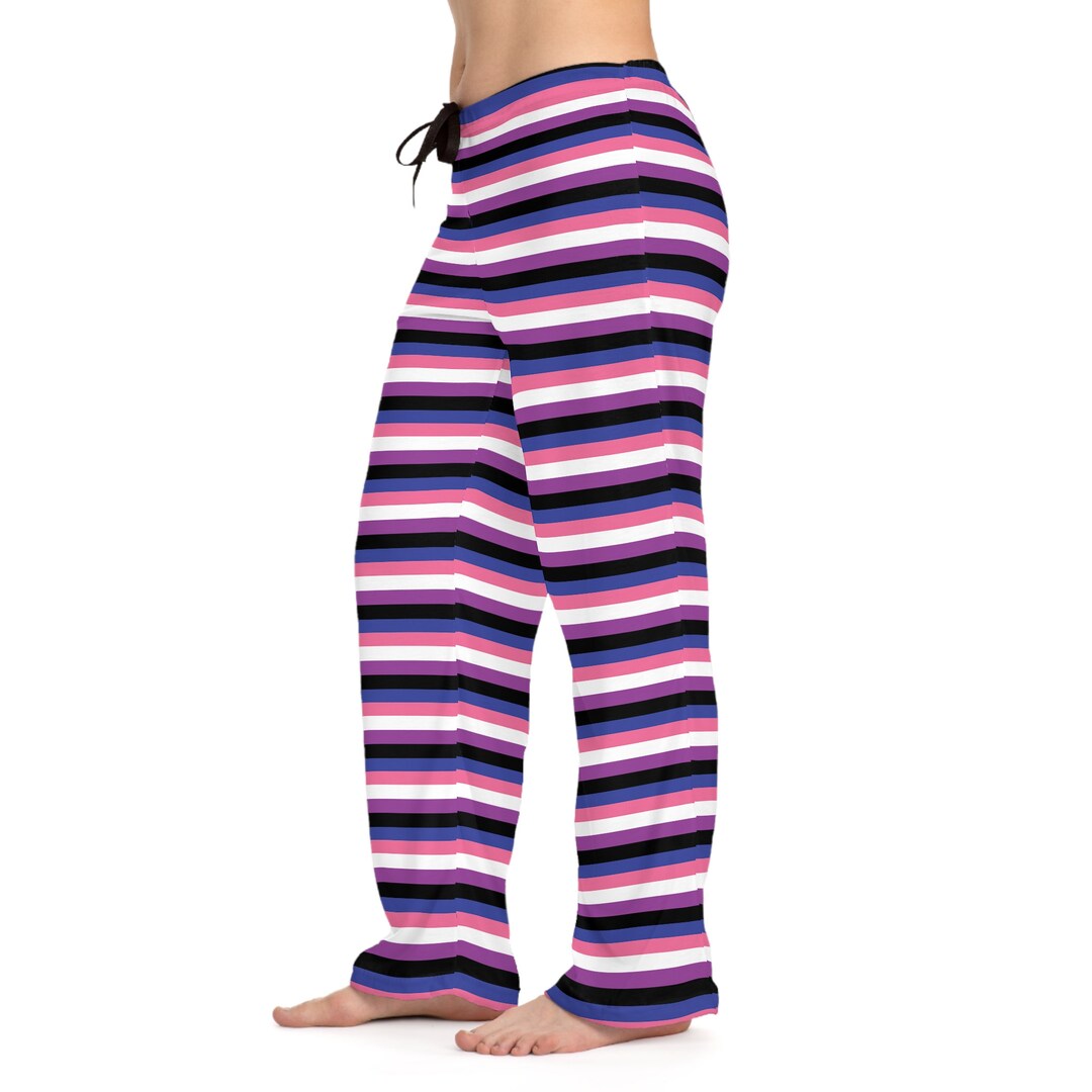 GENDER FLUID Flag Striped Pajama Pants Pink Purple Blue White Etsy