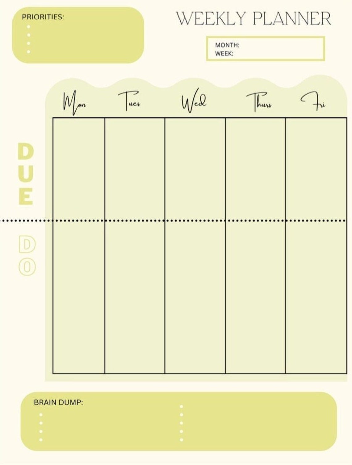 Digital Weekly Planner - Printable - Etsy