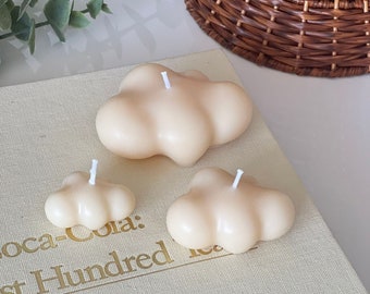 Cloud Candle Set | Set of 3 | Aesthetic, Decorative Candle, Home Decor, Party Favor, Minimalist, Home Gift, Natural Soy Wax, Cloud Decor