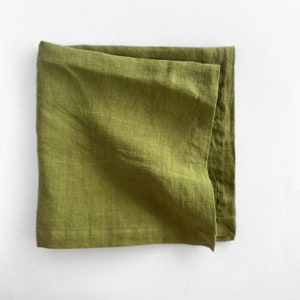 Premium French Linen Napkins 17x17", Sets, Stonewashed, Handcrafted Mitered Corners, Luxury Dining Gift, Elegant Table Decor (Lima Green) VASI studio.