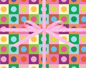 Confetti Pop Grid Wrapping Paper - Illustrated Wrapping Paper, Cute Wrapping Paper