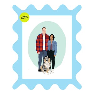 Custom Family Portrait/Digital Family Illustration/Family Drawing/Custom Portrait with Pets/Anniversary Gift/Christmas Gift