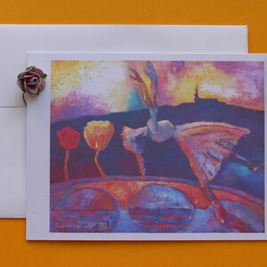 LAISSEZE FAIRE—Grußkarte: Ballerina, Balletttänzerin, gefaltet, 13x18 cm, blanko, für Tänzerin, für Free Spirit