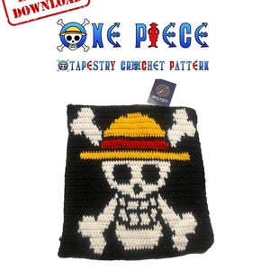 Patrón de crochet para tapiz de la bandera de One Piece / Diseño de Luffy (descarga digital)