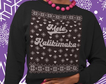 Hawaii Xmas Ugly Christmas Sweater . Knit Graphic Design Group Matching Holiday Apparel Christmas Gathering Sweatshirts . Couple Sweatshirt