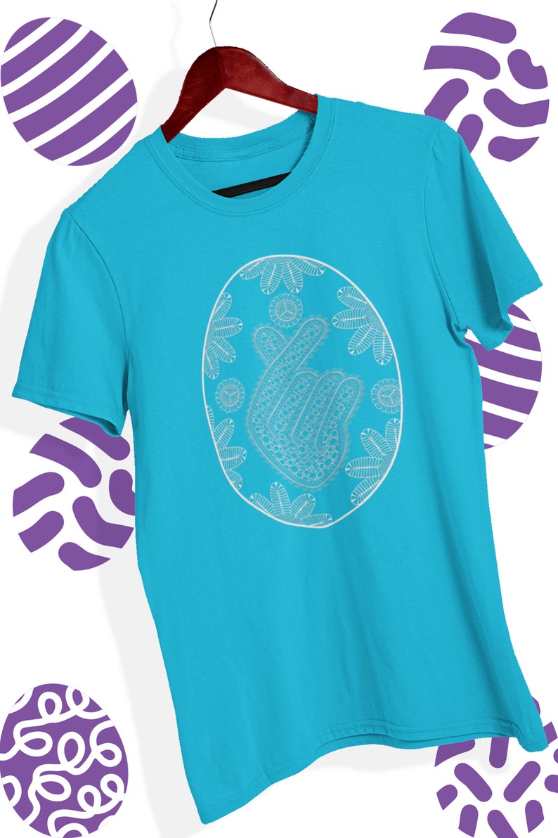 Grey T-Shirt Purple Finger Heart Hallyu Unisex - Branded Ideas main image 1