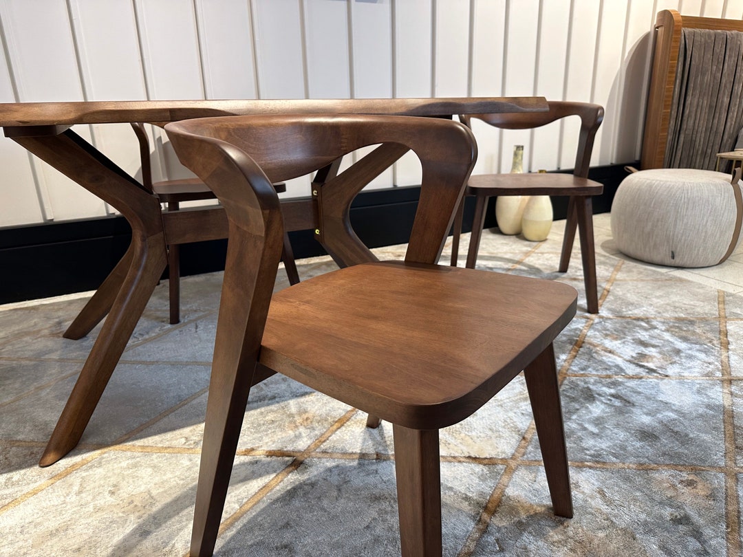 Modern Dining Chairs, Solid Wood Legs, Mid Century Modern Dining Room
