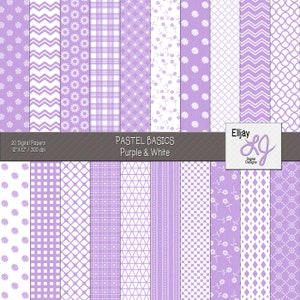 Pastel purple digital paper pack with light texture. Great for spring crafts, baby showers, scrapbooks. Instant download for commercial use.