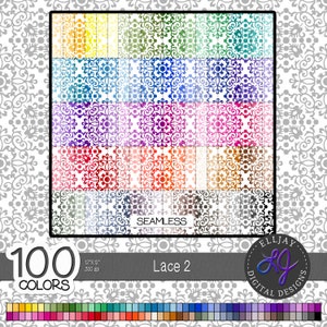 Paquet de papier numérique en dentelle. 100 couleurs arc-en-ciel. Modèles sans couture. Arrière-plans numériques. Album imprimable et papier kraft. Utilisation commerciale.