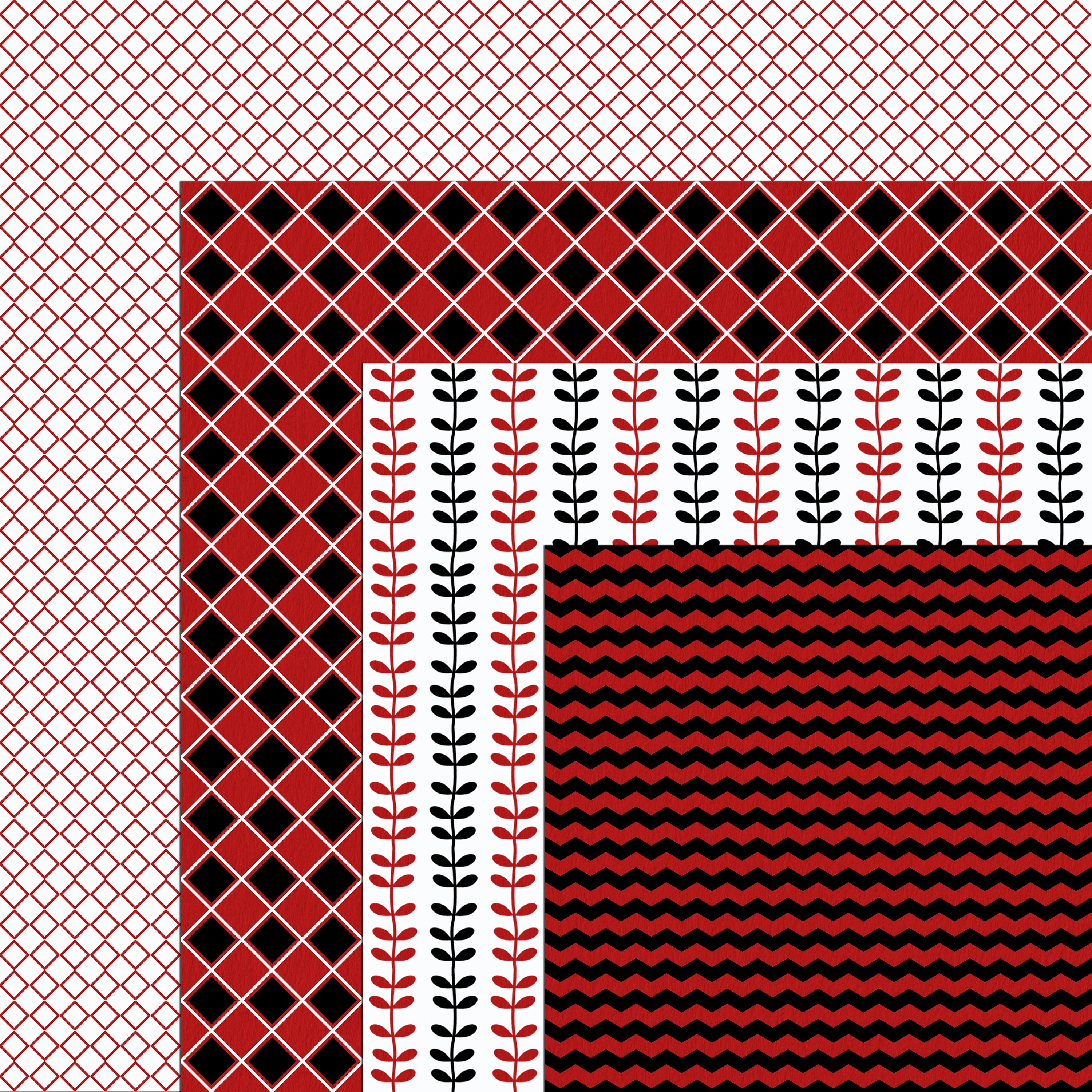 Red and Black Digital Paper Pack: Seamless Patterns (digital Download ...