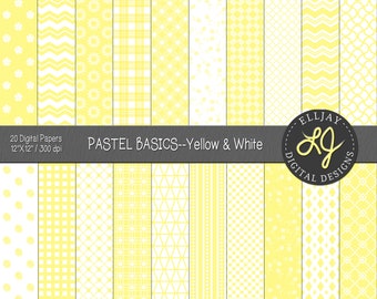 Pastelgeel digitaal papierpakket: lichte textuur, lenteknutsels (digitale download)