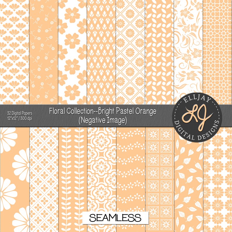 Pastel Floral Digital Paper Pack: Seamless Scrapbook Patterns (digital ...