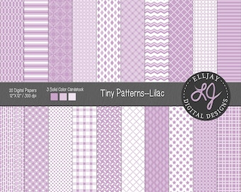 Flieder Digital Paper Pack: Kleine Muster nahtlose Hintergründe (Digitaler Download)