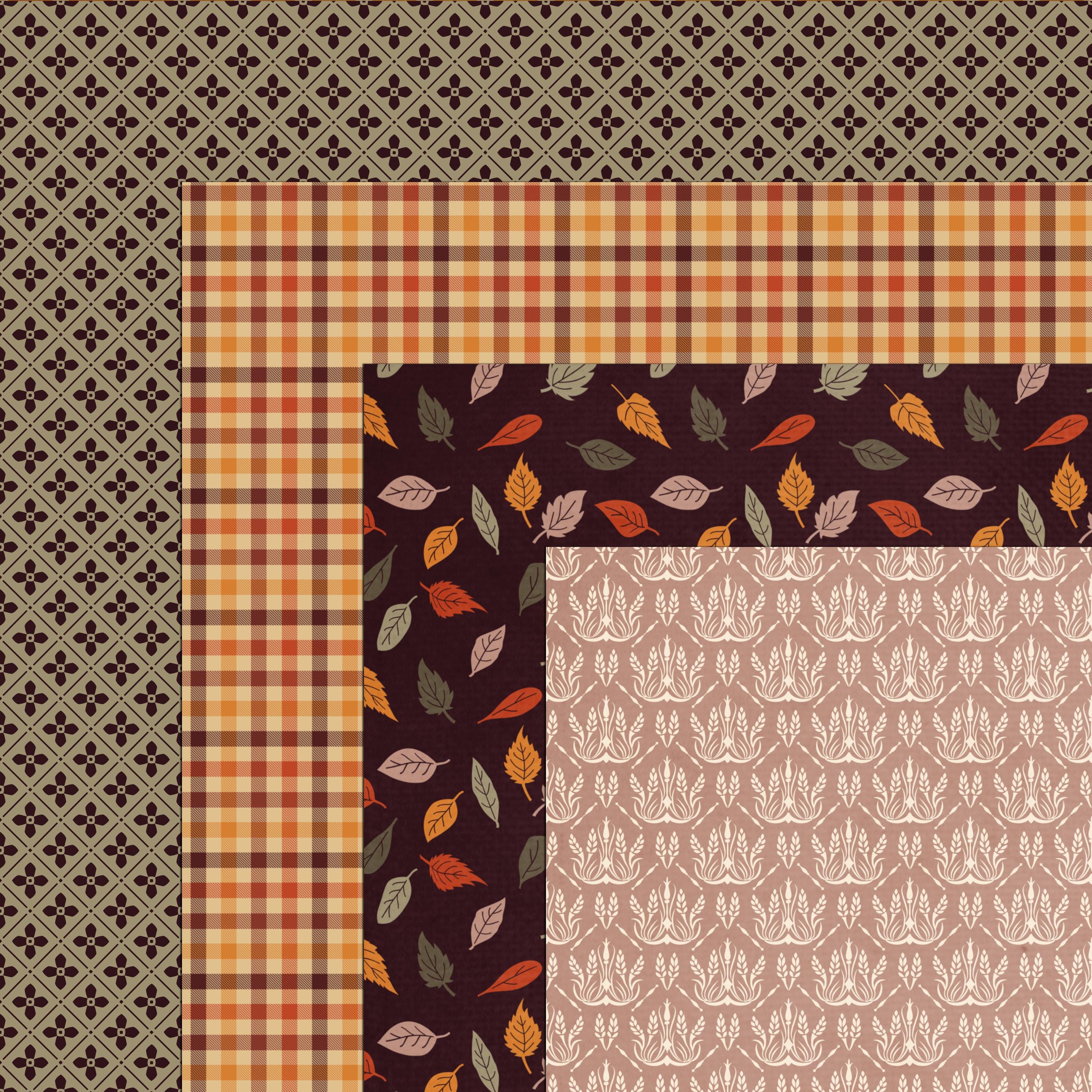 Vintage Fall Digital Paper Pack: Pumpkins, Leaves (digital Download) - Etsy