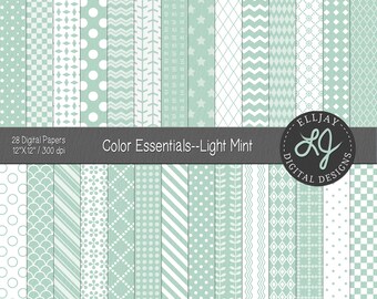 Mintgrün Digitales Papier: Seamless Light Texture (Digitaler Download)