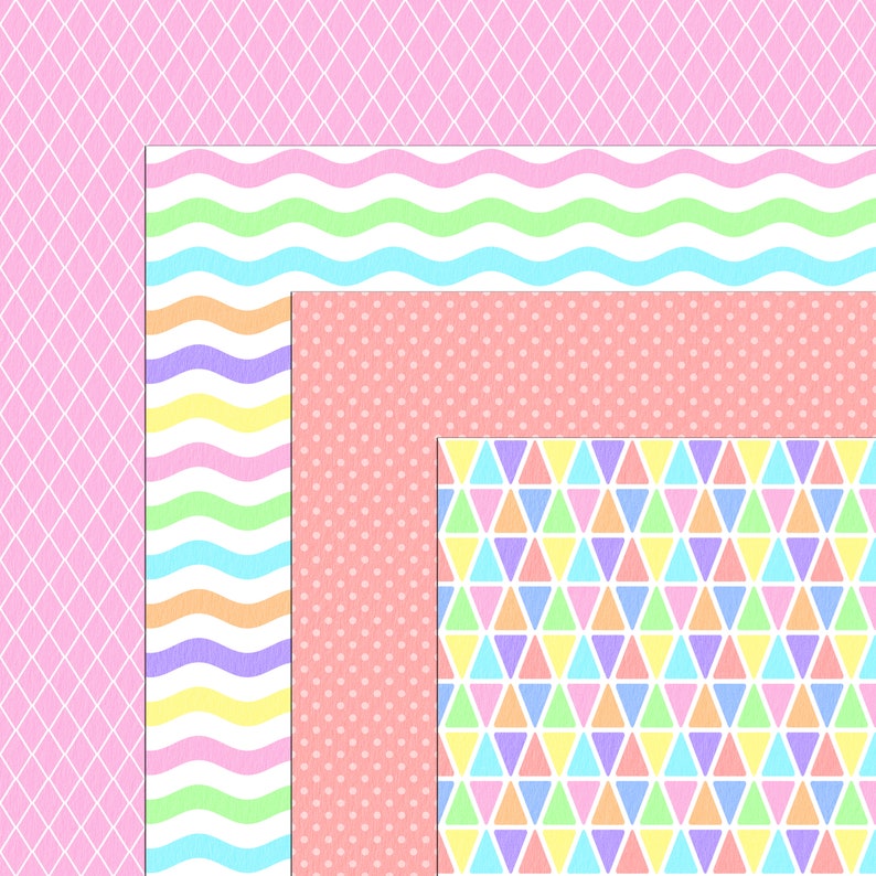 Pattern Paper Pastel Simple Pastel Scrapbook Paper: Bright Seamless Patterns (digital Download) - Etsy