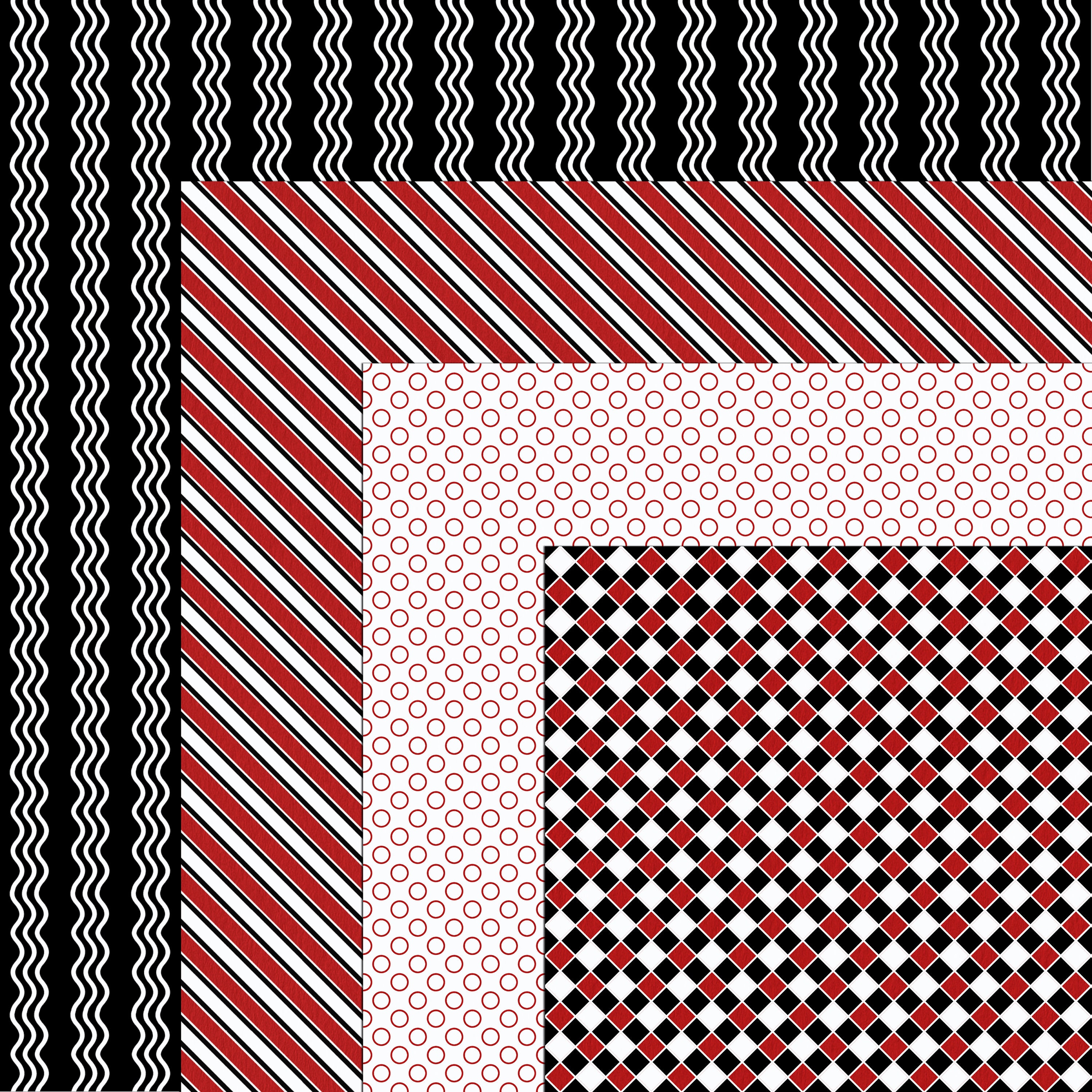 Red and Black Digital Paper Pack: Seamless Patterns (digital Download ...