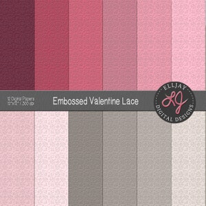 Geprägtes rosa und graues digitales Papier. Valentinstag Scrapbook Papier. Ideal für Valentinstag, Hochzeiten, Einladungen usw.. Kommerzielle Nutzung