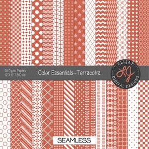 Papel digital terracota. Papel texturizado. Padrões sem costura. Papel enferrujado para impressão. Fundos de terracota. Álbum de recortes, cartões. Uso comercial.