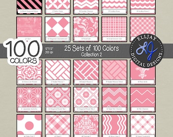 100 Color Digital Paper Pack: 25 Pattern Set (Digital Download)