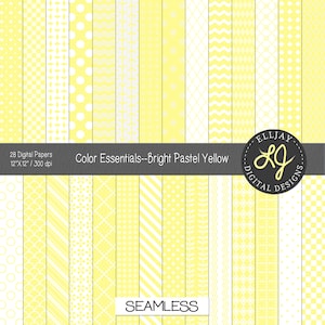 Pastel yellow digital paper with light texture. Seamless yellow scrapbook paper. Baby shower digital paper. Printable yellow paper.